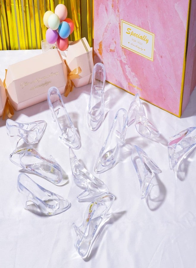 ZYFLSQ 24 Pieces Mini Plastic Cinderella Slippers 3.5 Inch Glass Heels Princess for Wedding Birthday Party Table Favors Decoration (Clear) - Image 3